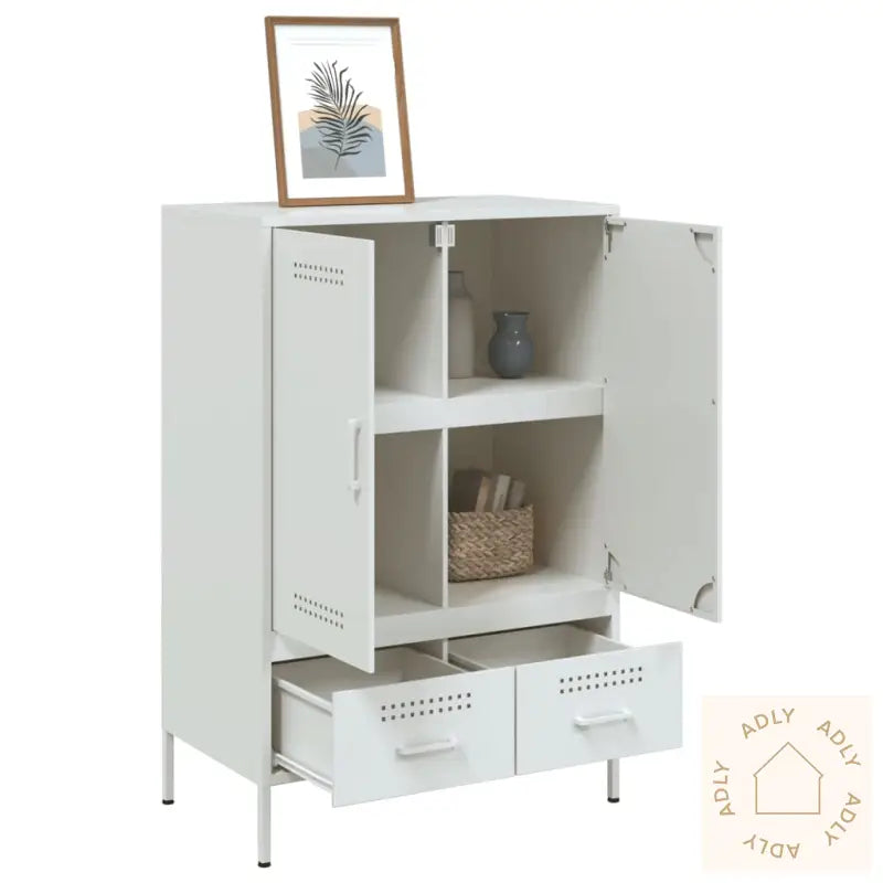 Highboard Hvit 68X39X101,5 Cm Stål