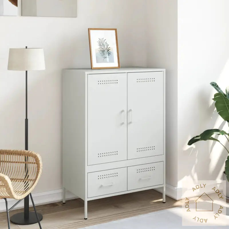 Highboard Hvit 68X39X101,5 Cm Stål