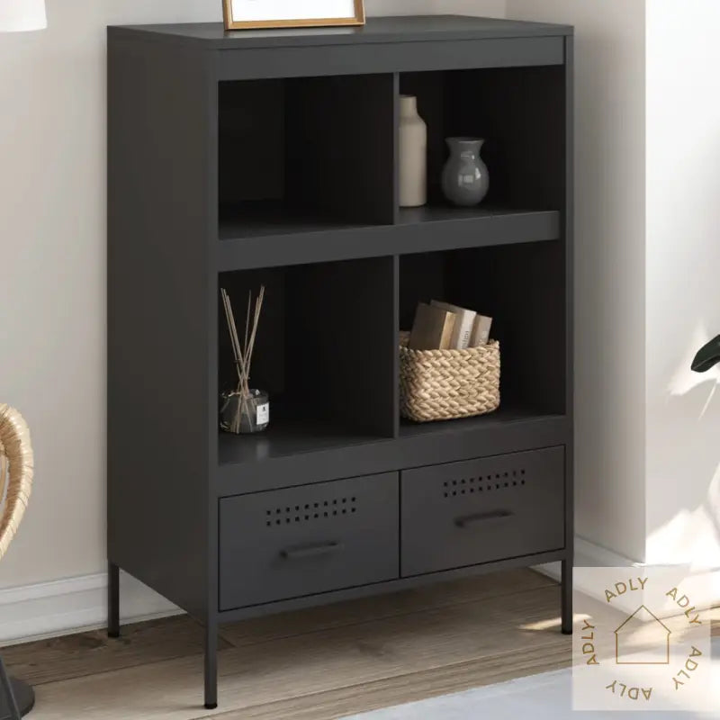 Highboard Svart 68X39X101,5 Cm Stål