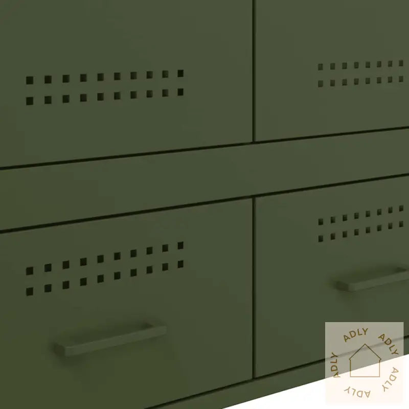 Highboard Olivengrønn 68X39X101,5 Cm Stål