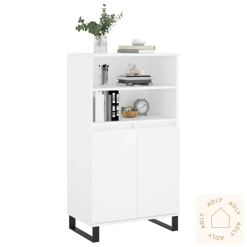 Highboard Hvit 60X36X110 Cm Konstruert Tre