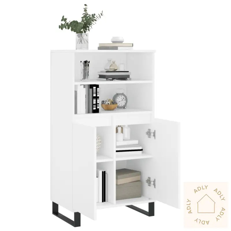 Highboard Hvit 60X36X110 Cm Konstruert Tre