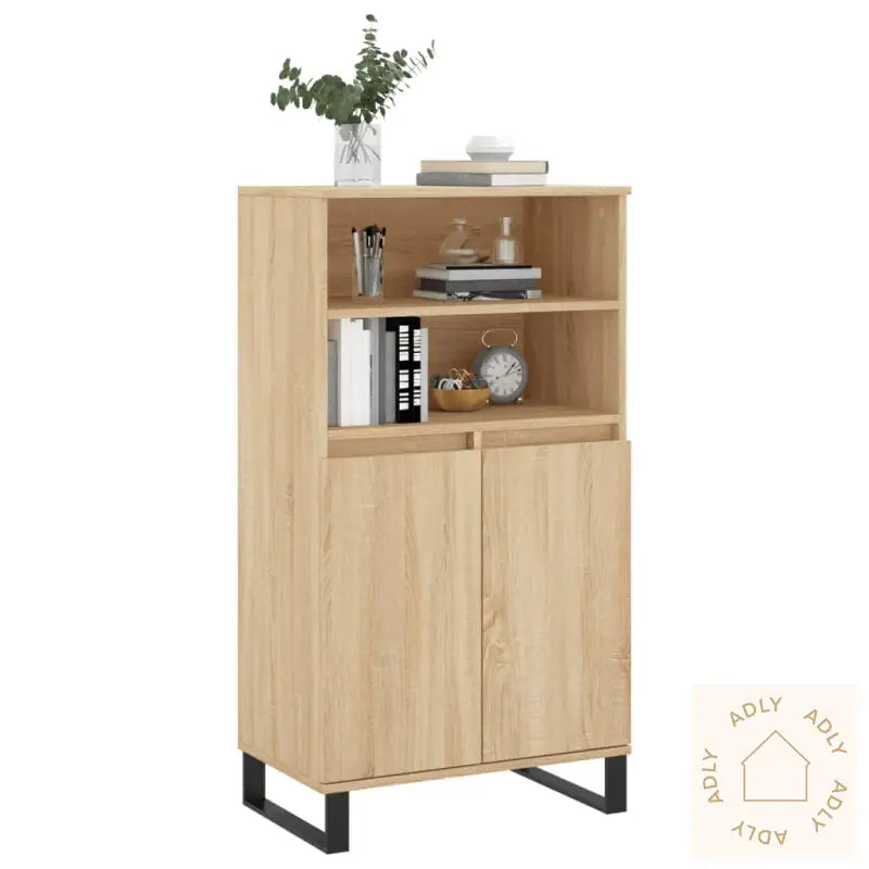 Highboard Sonoma Eik 60X36X110 Cm Konstruert Tre