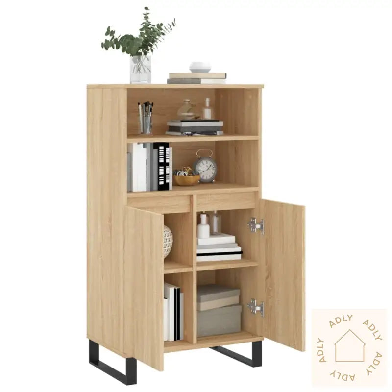 Highboard Sonoma Eik 60X36X110 Cm Konstruert Tre