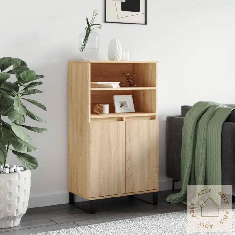 Highboard Sonoma Eik 60X36X110 Cm Konstruert Tre
