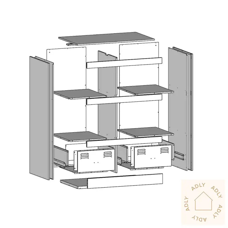Highboard Olivengrønn 67X39X95 Cm Stål