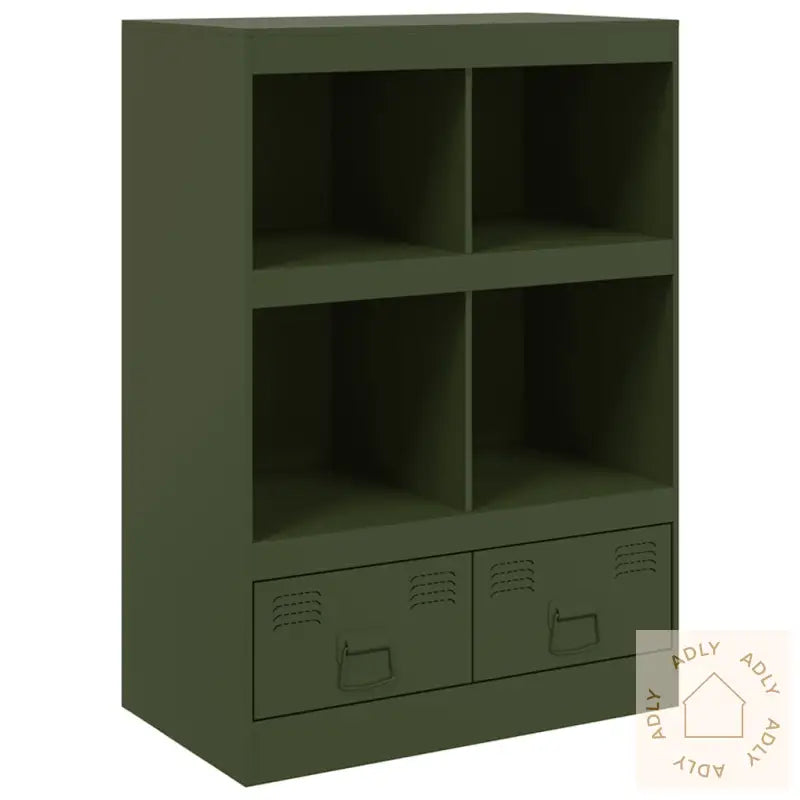 Highboard Olivengrønn 67X39X95 Cm Stål