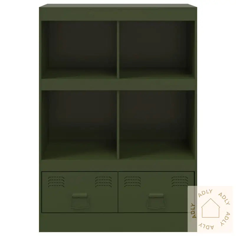 Highboard Olivengrønn 67X39X95 Cm Stål