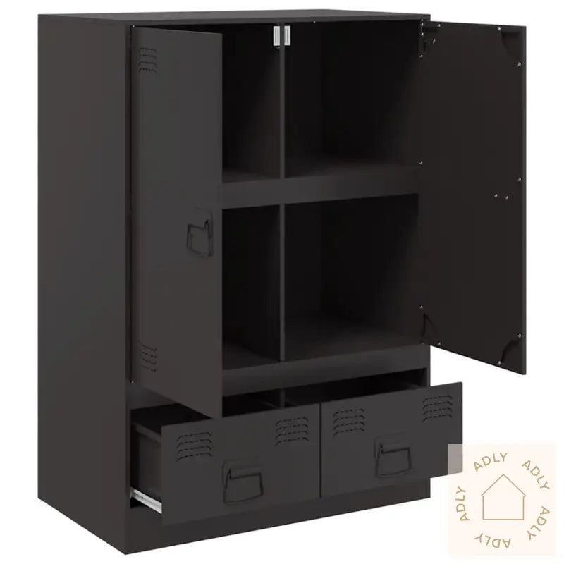 Highboard Svart 67X39X95 Cm Stål