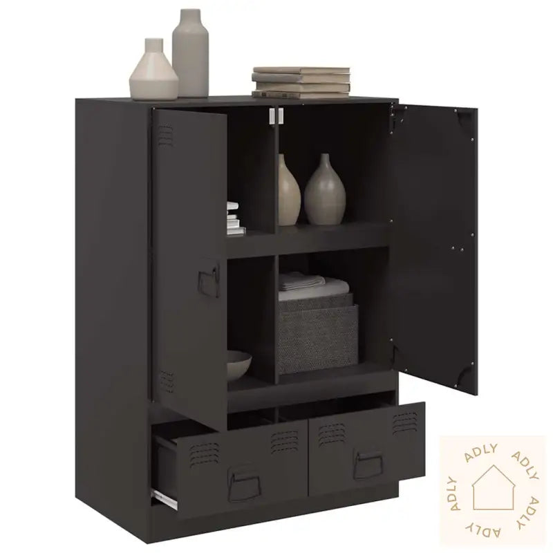 Highboard Svart 67X39X95 Cm Stål