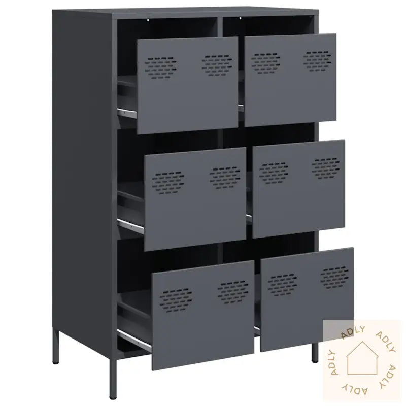 Highboard Antrasitt 68X39X101,5 Cm Stål