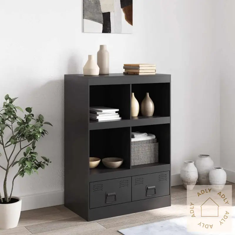 Highboard Svart 67X39X95 Cm Stål