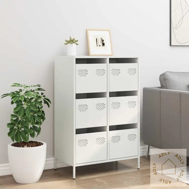 Highboard Hvit 68X39X101,5 Cm Stål