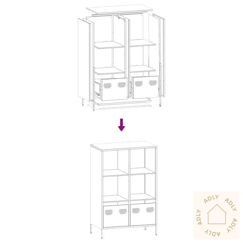 Highboard Sennepsgul 68X39X103,5 Cm Stål