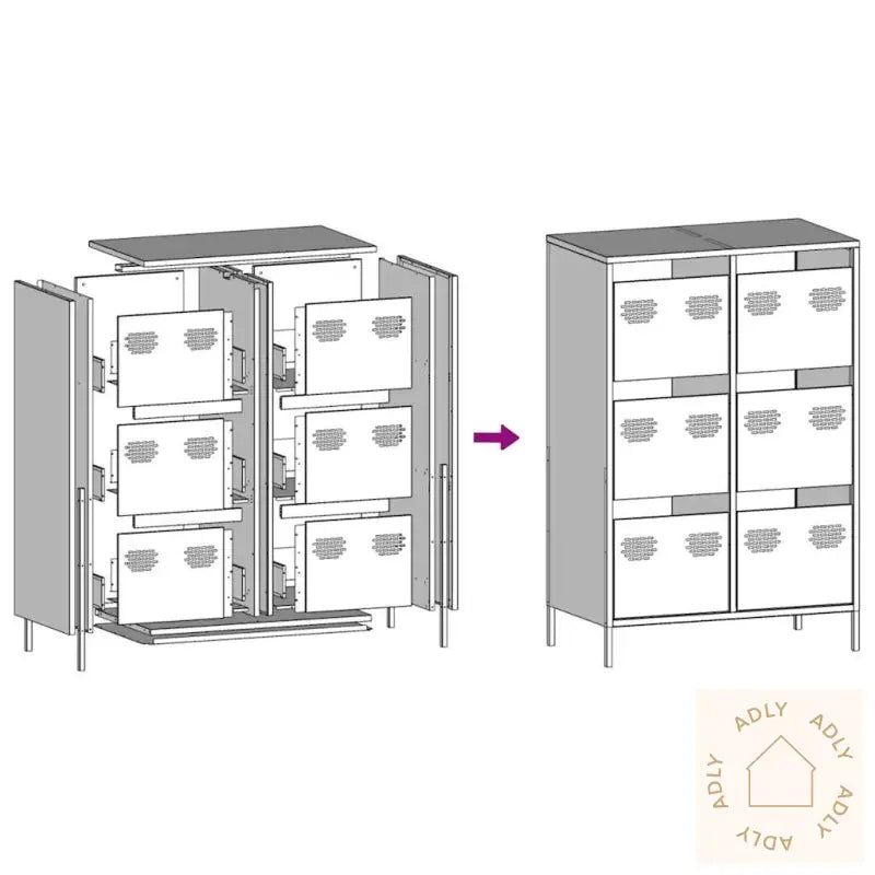 Highboard Rosa 68X39X101,5 Cm Stål