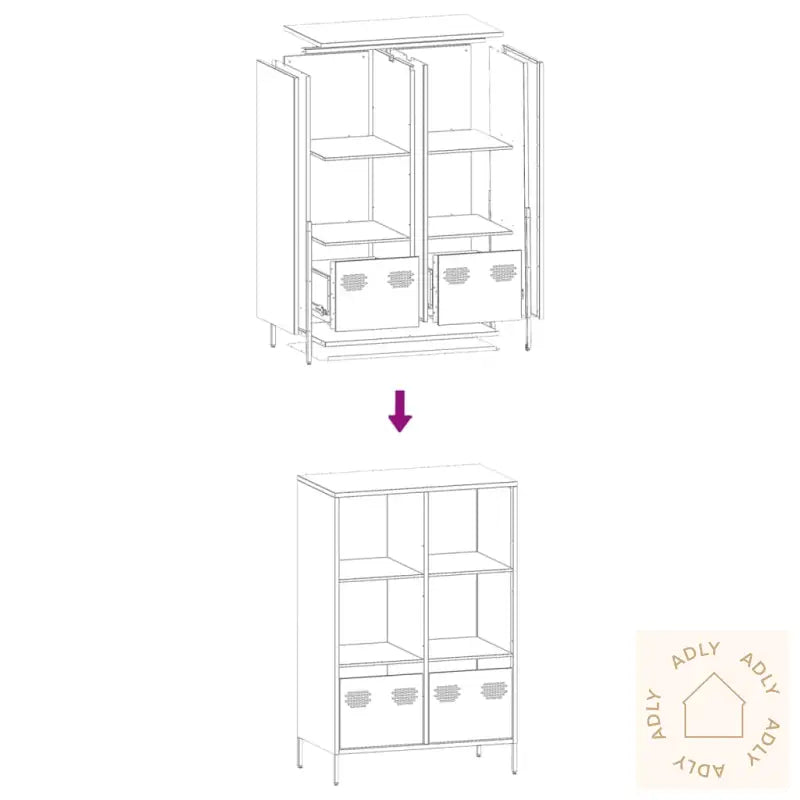 Highboard Olivengrønn 68X39X103,5 Cm Stål