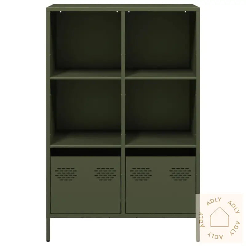 Highboard Olivengrønn 68X39X103,5 Cm Stål