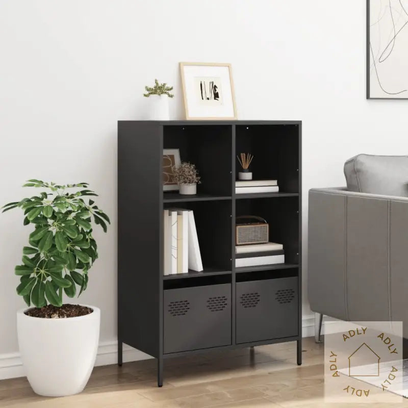 Highboard Svart 68X39X103,5 Cm Stål