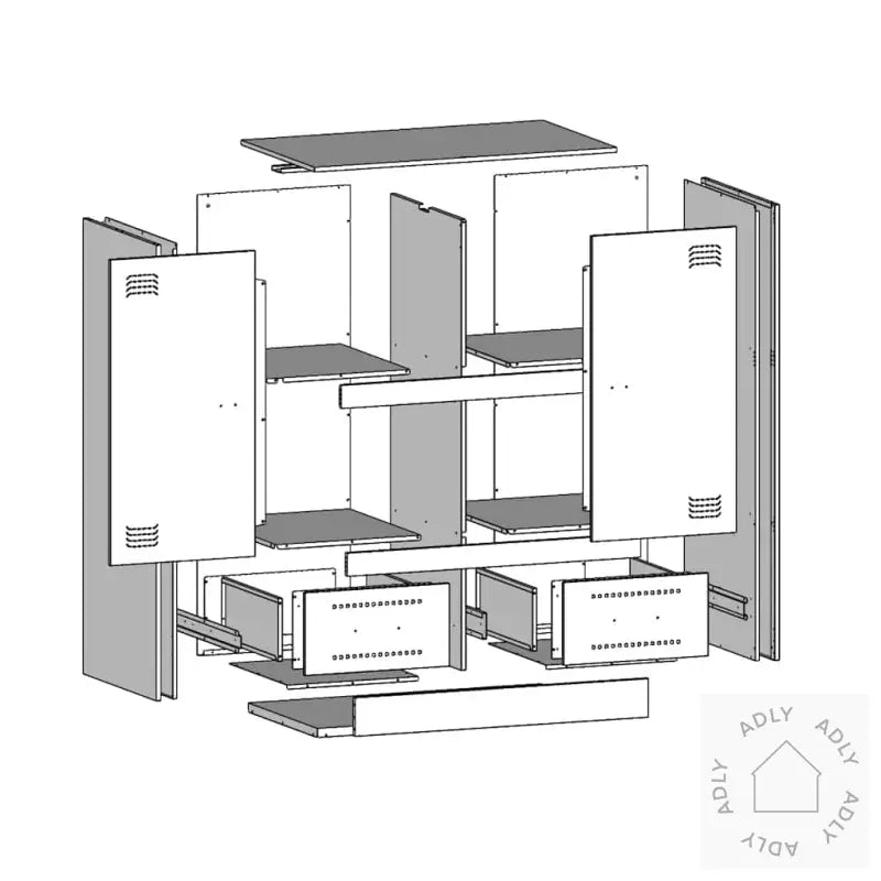Highboard Olivengrønn 67X39X95 Cm Stål