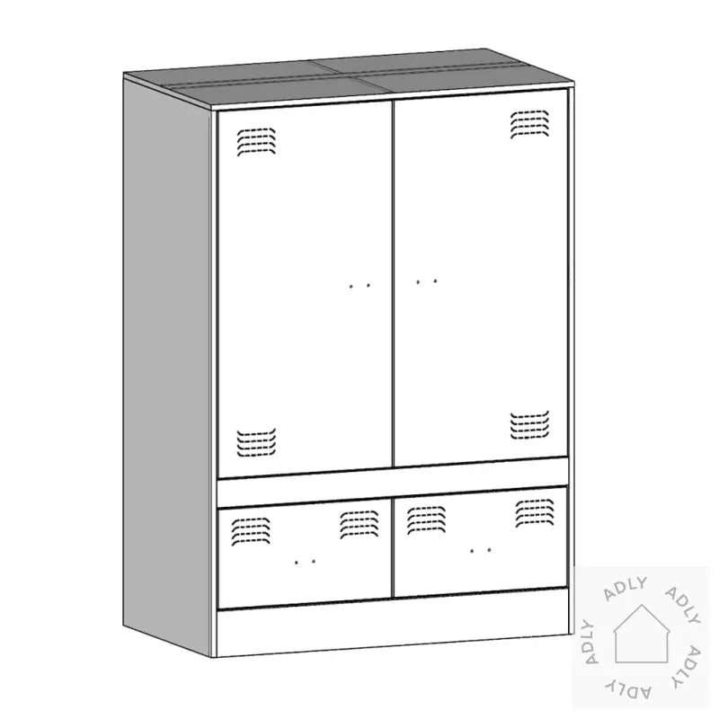 Highboard Olivengrønn 67X39X95 Cm Stål