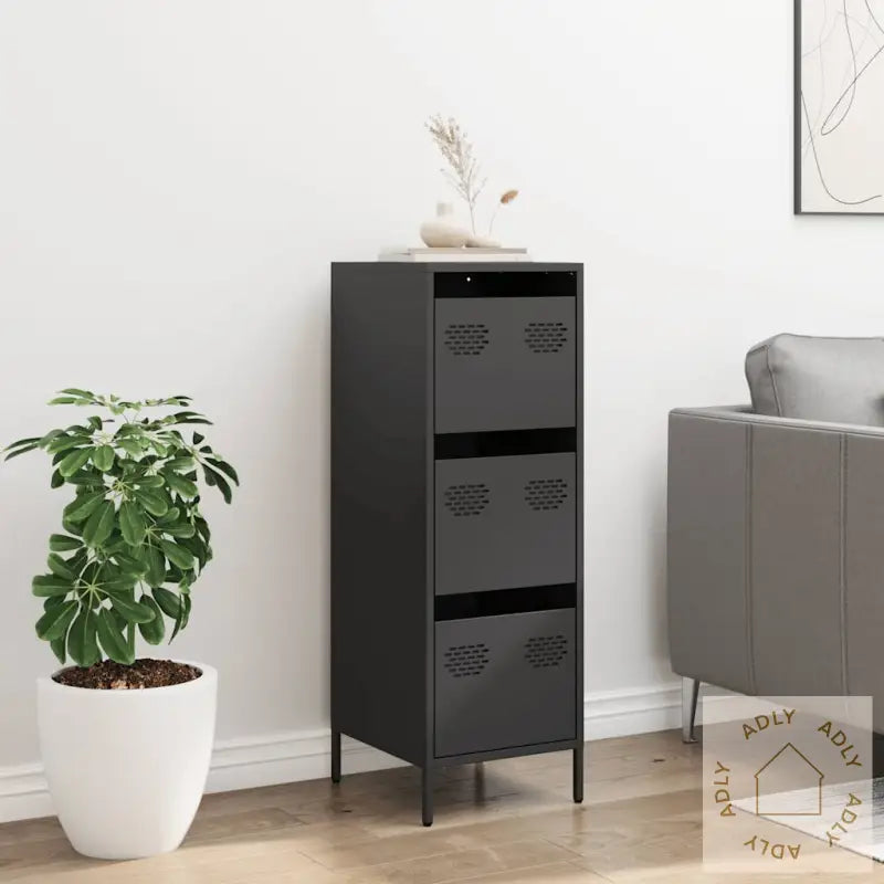 Highboard Svart 39X35X103,5 Cm Stål