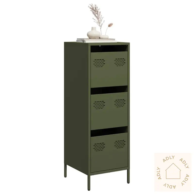 Highboard Olivengrønn 39X35X103,5 Cm Stål