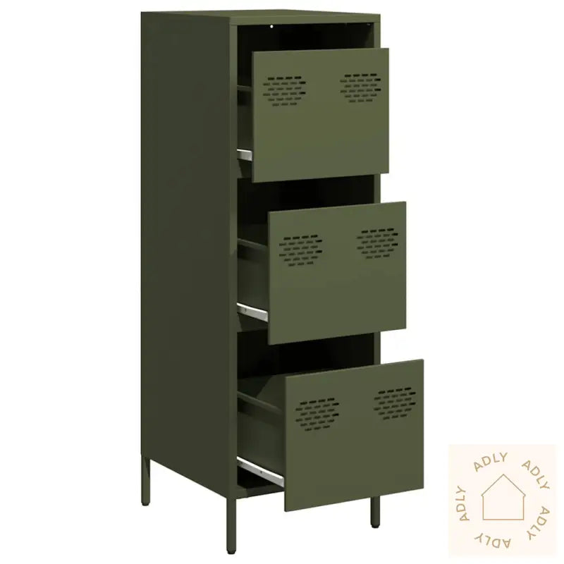 Highboard Olivengrønn 39X35X103,5 Cm Stål