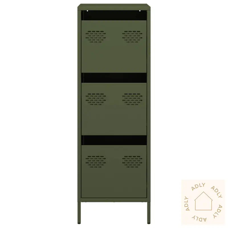 Highboard Olivengrønn 39X35X103,5 Cm Stål