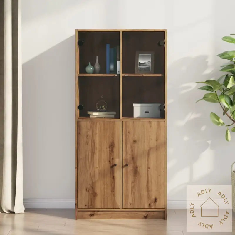 Highboard Med Dører Artisan Eik 68X37X142 Cm Konstruert Tre