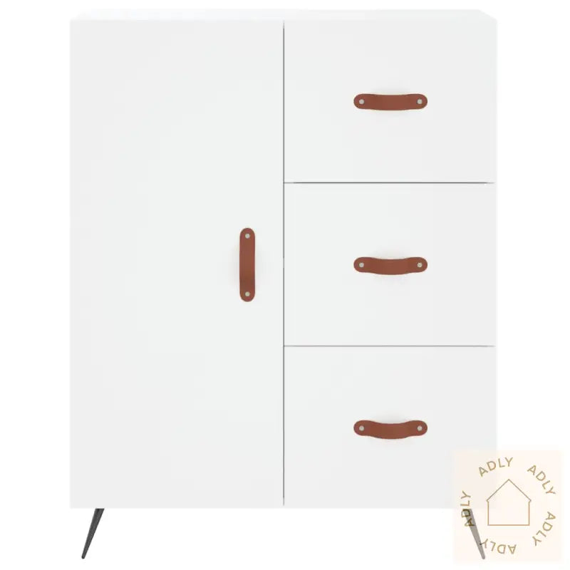 Highboard Hvit 69,5X34X180 Cm Konstruert Tre