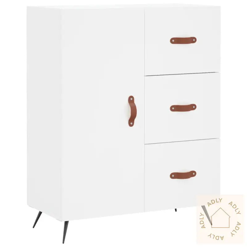 Highboard Hvit 69,5X34X180 Cm Konstruert Tre