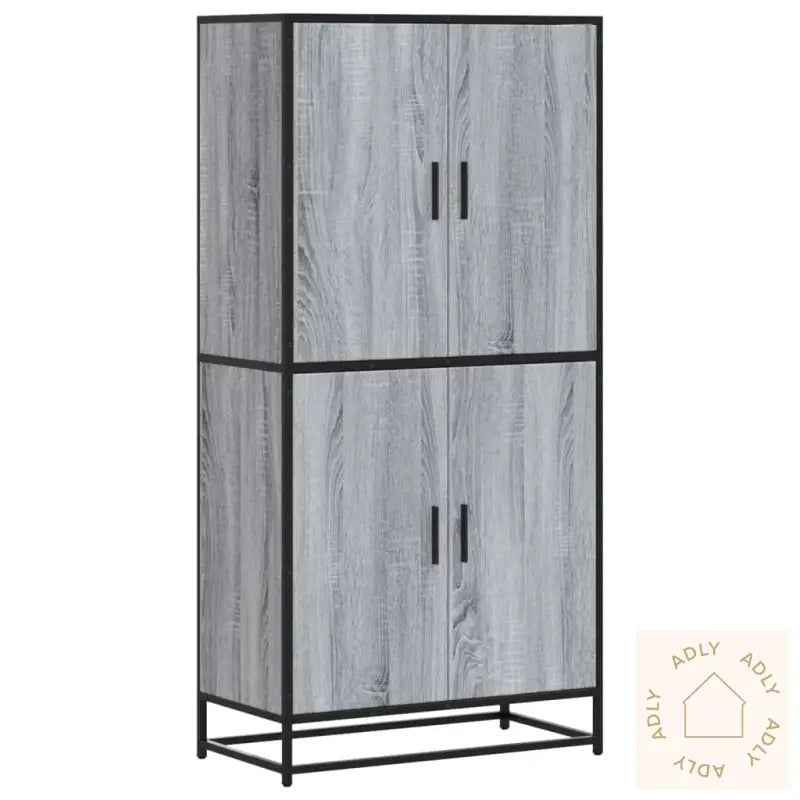 Highboard Grå Sonoma 68X35X139 Cm Konstruert Tre