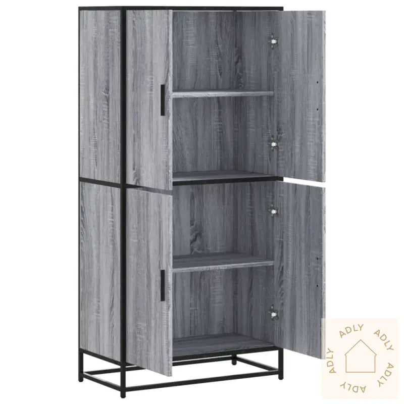 Highboard Grå Sonoma 68X35X139 Cm Konstruert Tre