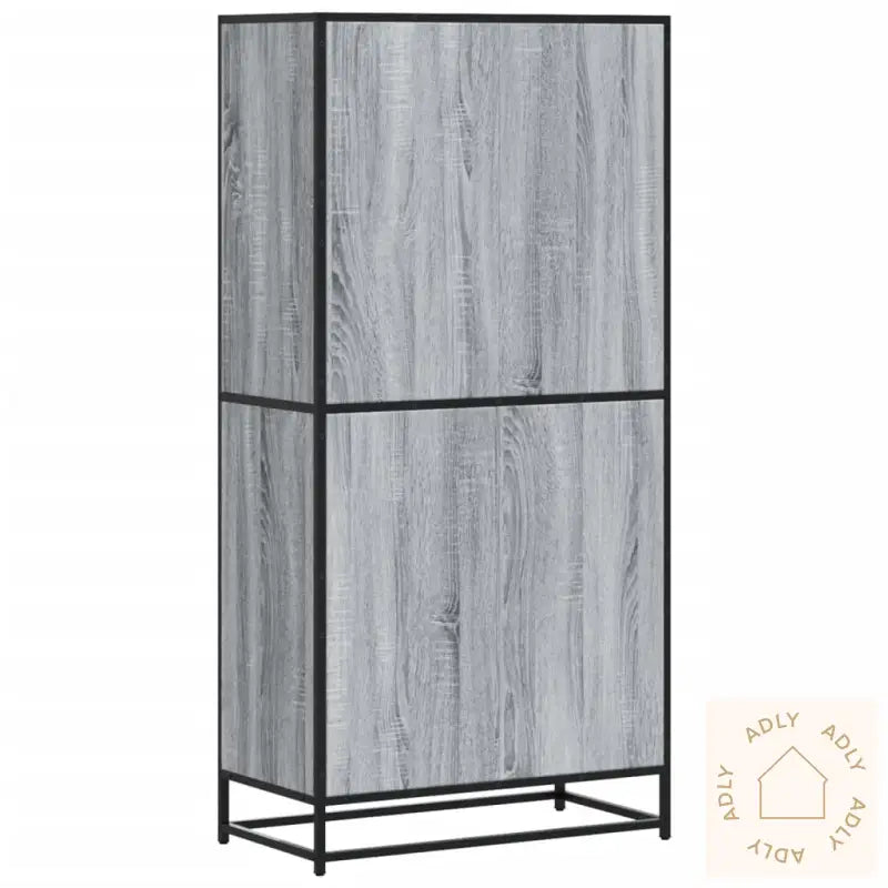 Highboard Grå Sonoma 68X35X139 Cm Konstruert Tre