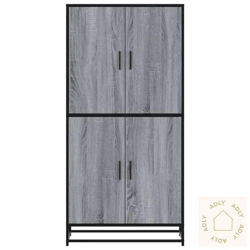 Highboard Grå Sonoma 68X35X139 Cm Konstruert Tre