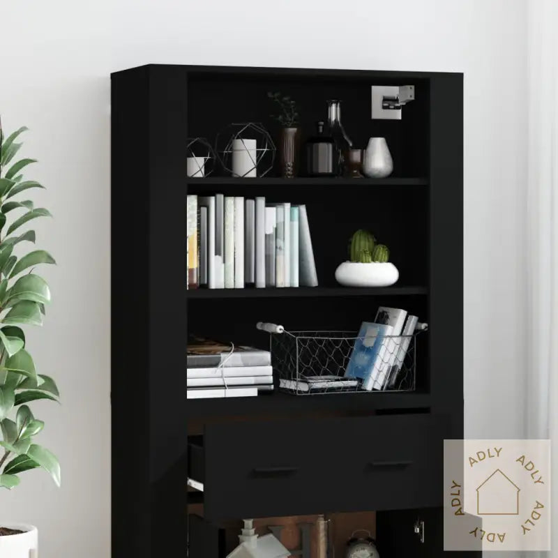 Highboard Svart Konstruert Tre