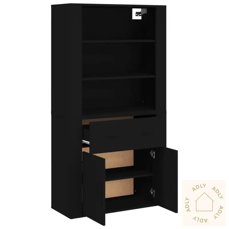 Highboard Svart Konstruert Tre