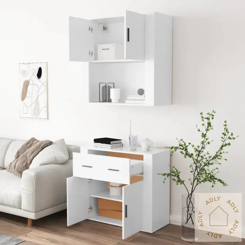 Highboard Hvit Konstruert Tre