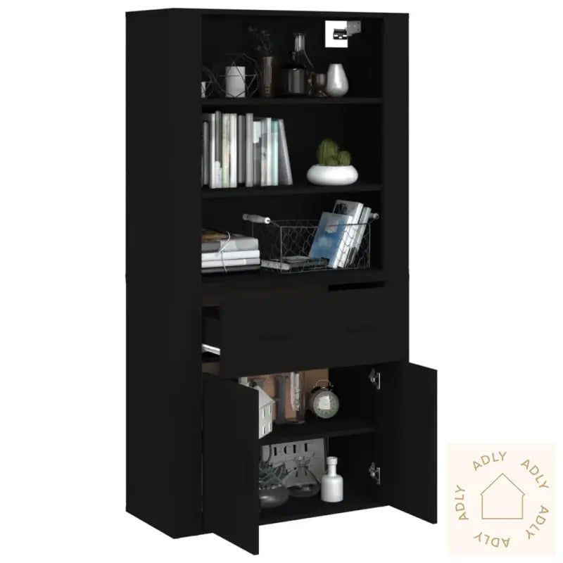 Highboard Svart Konstruert Tre