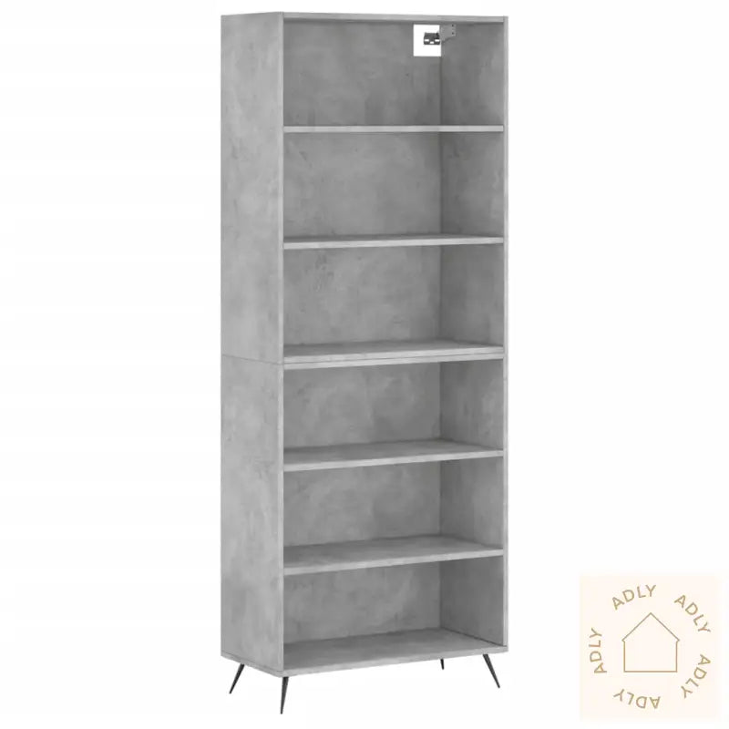 Highboard Betonggrå 69,5X32,5X180 Cm Konstruert Tre