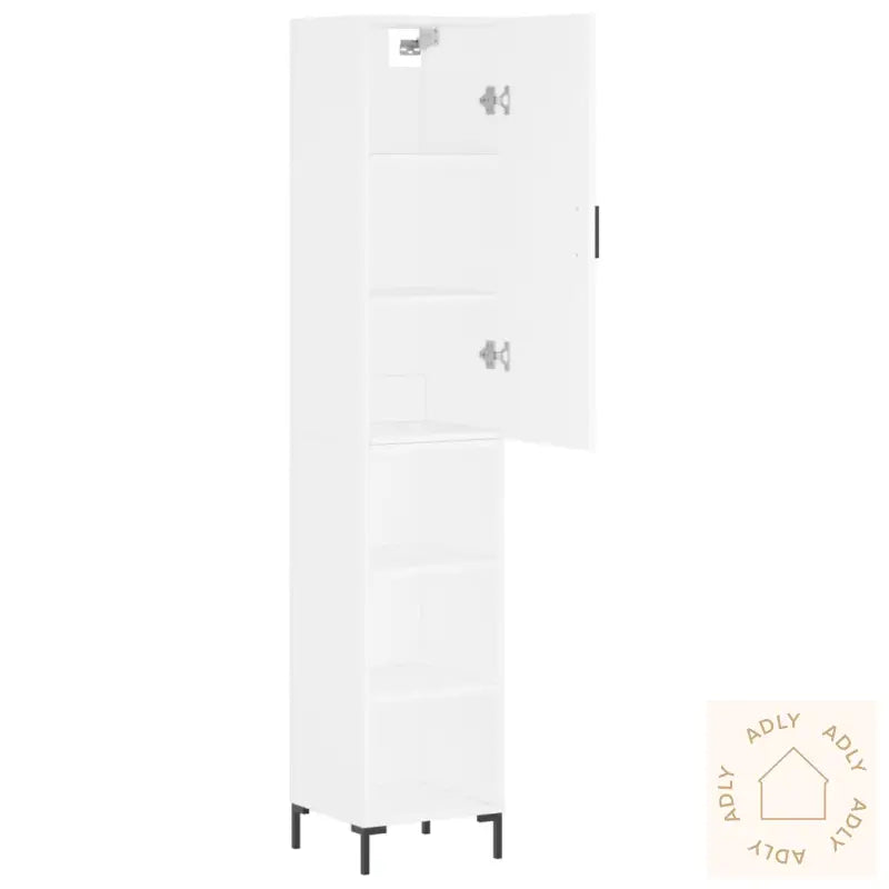 Highboard Hvit 34,5X34X180 Cm Konstruert Tre