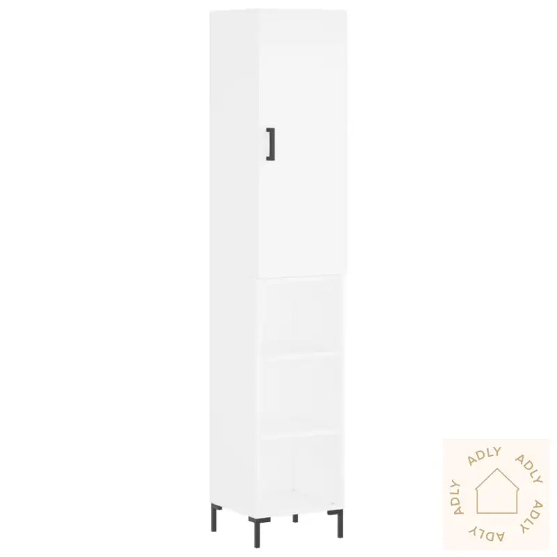 Highboard Hvit 34,5X34X180 Cm Konstruert Tre