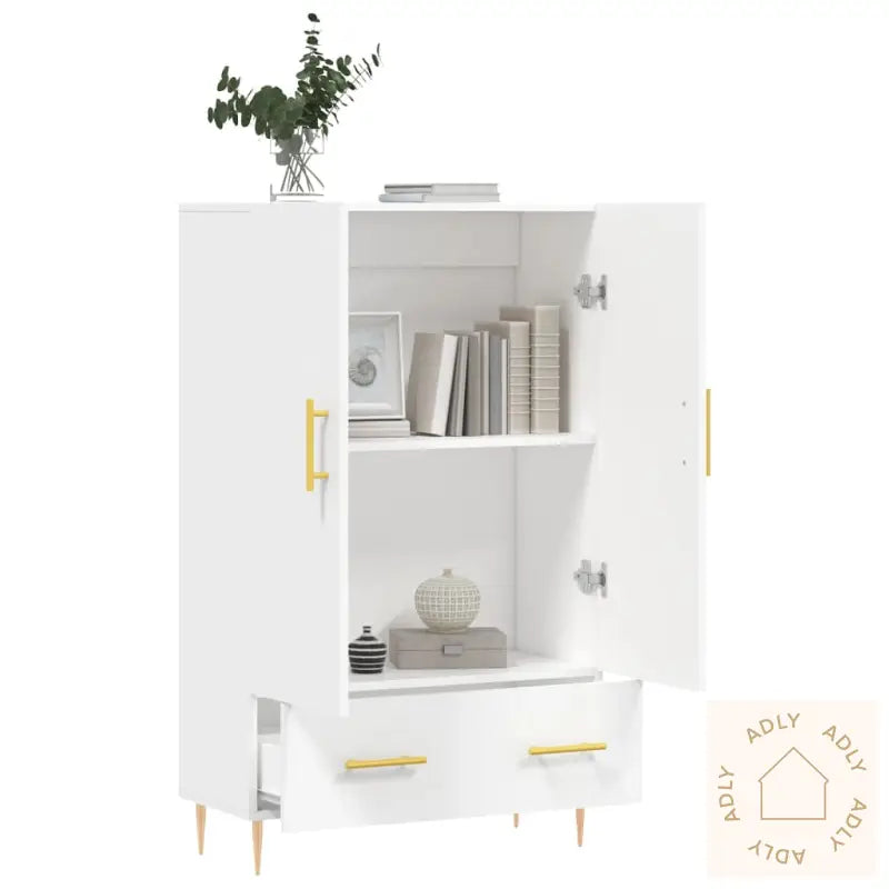 Highboard Hvit 69,5X31X115 Cm Konstruert Tre