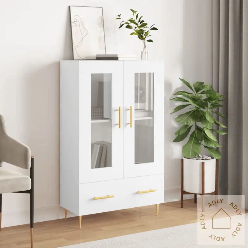 Highboard Hvit 69,5X31X115 Cm Konstruert Tre