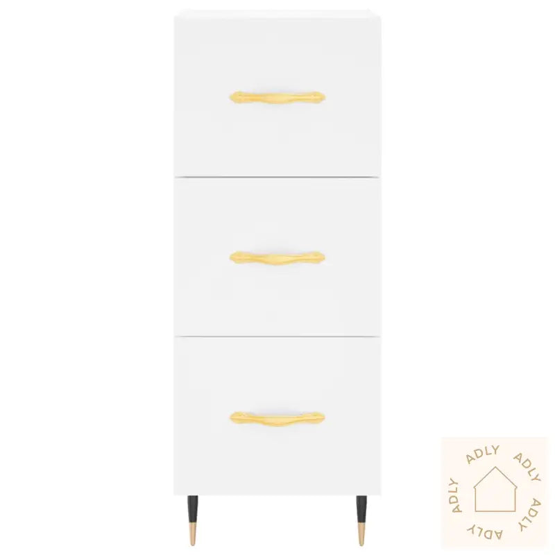 Highboard Hvit 34,5X34X180 Cm Konstruert Tre