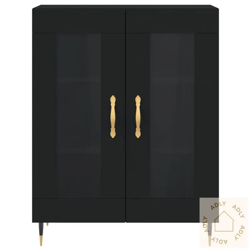Highboard Svart 69,5X34X180 Cm Konstruert Tre