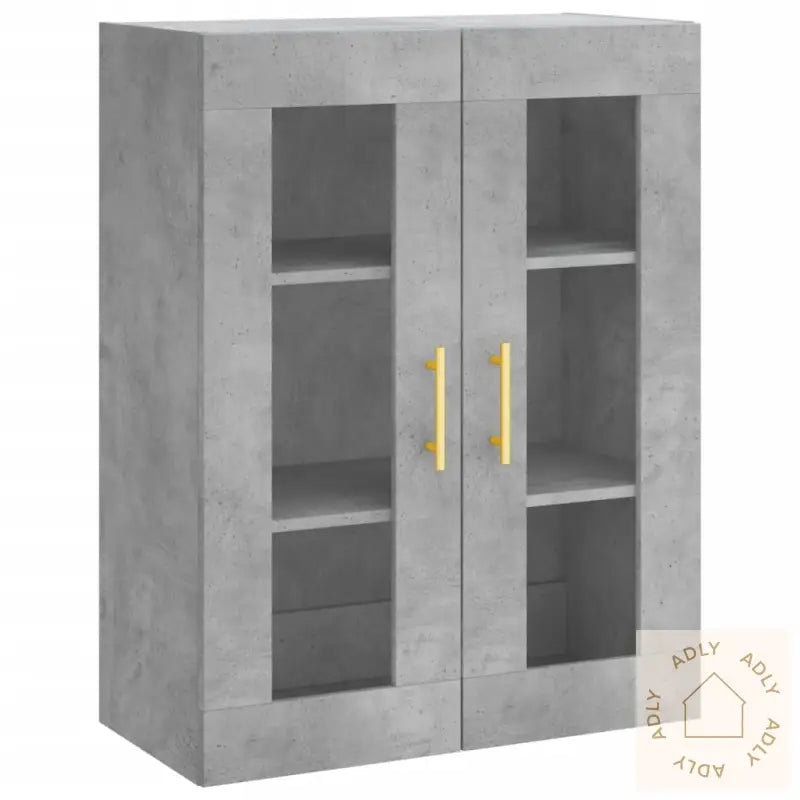 Highboard Betonggrå 69,5X34X180 Cm Konstruert Tre