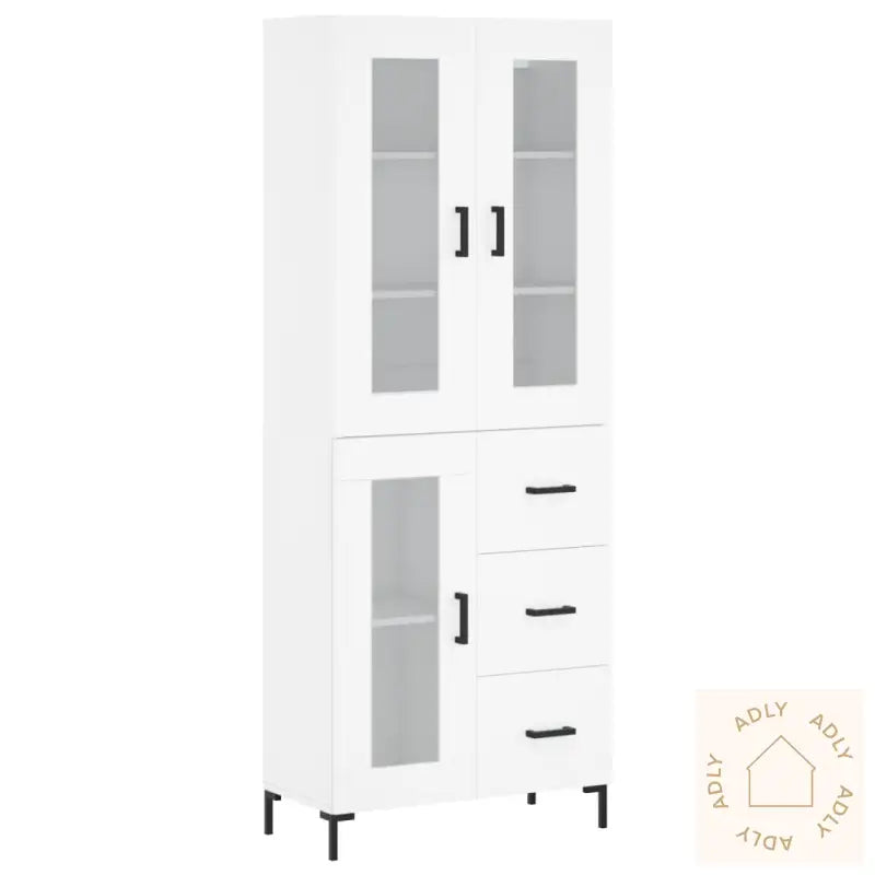Highboard Hvit 69,5X34X180 Cm Konstruert Tre