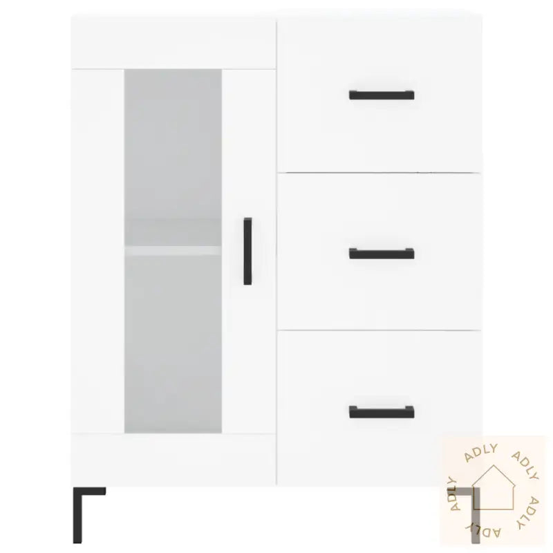 Highboard Hvit 69,5X34X180 Cm Konstruert Tre