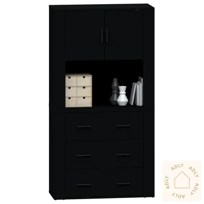 Highboard Svart Konstruert Tre